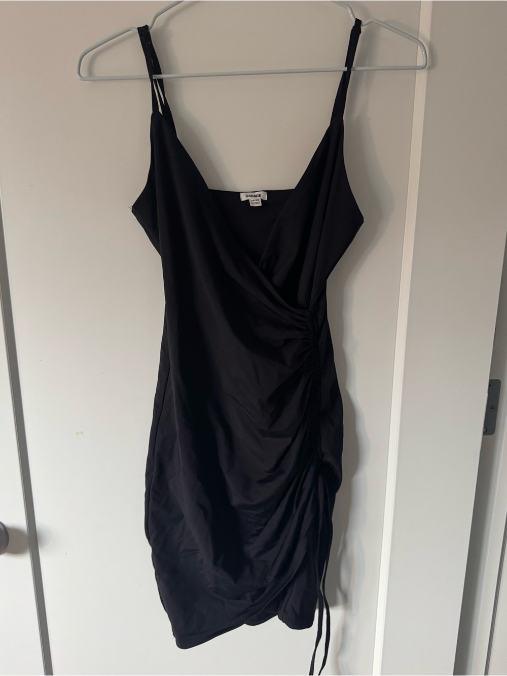 Garage Black Ruched Mini Dress Size XS